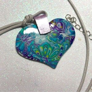 Colorful Heart Pendant Necklace